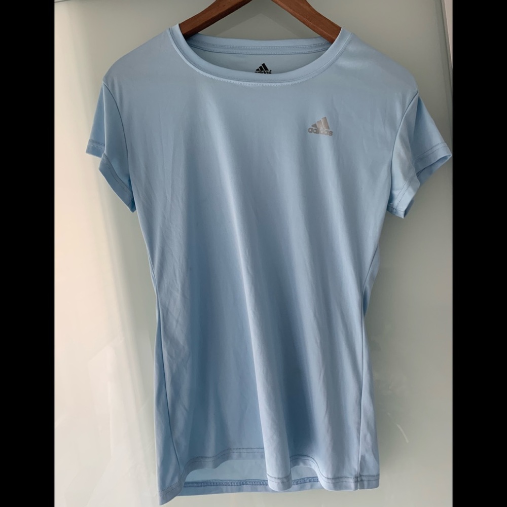 Adidas baby blue running t-shirt L